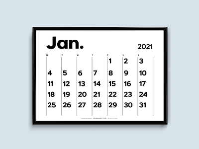 MP Studios 2021 Wall Calendar 2021 a1 a2 a3 a4 calendar design letter size type typeface wall calendar wall calendar design