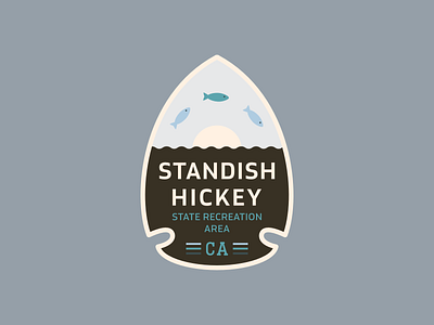 Standish Hickey State Park badge california flat design illustration pacific coast standish hickey state park state parks