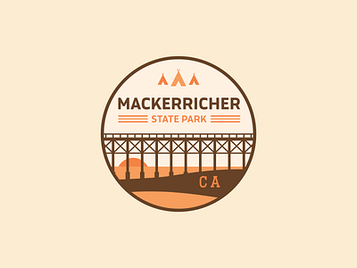 Mackerricher State Park badge california flat design illustration mackerricker pacific coast state park state parks