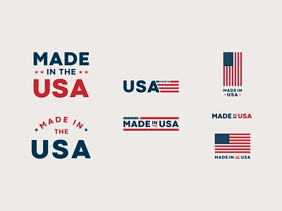 Made In The USA Label Pack america american flag badge blue labels made in the usa packaging patriotism red white