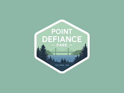 Point Defiance Park badge illustration pacific northwest parks point defiance tacoma washington