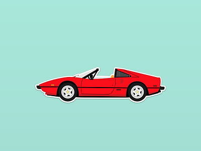 Ferrari 308 car ferrari illustration lines sticker