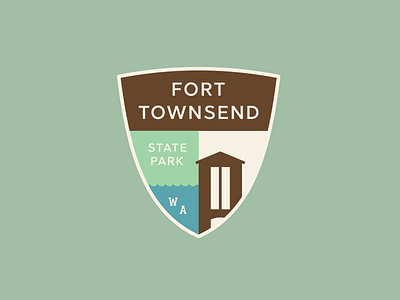 Fort Townsend State Park Badge badge bike route illustration pacific coast state park state parks washington washington state