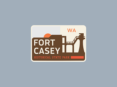 Fort Casey State Park Badge badge fort casey illustration lines pacific coast state park vector washington washington state