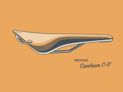 Brooks Cambium C-17 bike parts brooks cambium cycling illustration lines postcard saddles vector