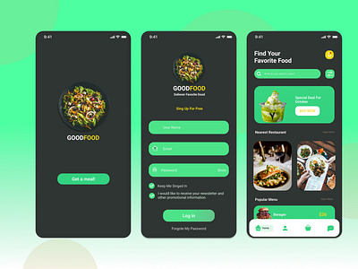 Food delivery app ui design
