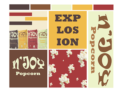 N'Joy Popcorn - Brand Identity branding design illustration logo vector