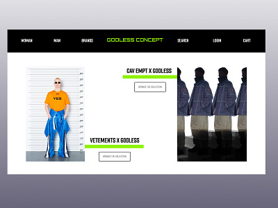 GODLESS CONCEPT landing page 3d branding clothing landing ui ux webdesign