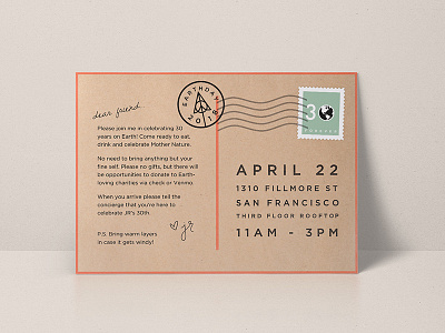 Earthday Invitation Postcard