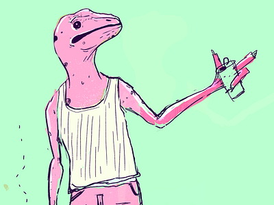 Retro Dino character design dinosaur illustration