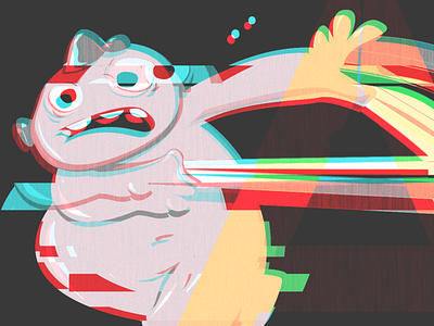 glitch monster.1 2d animation character design illustration monster vector