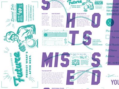 Missed Shots collaboration future joyce magazine missed connections prediction print workshop zine