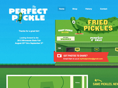 The Perfect Pickle food logo state fair ui website