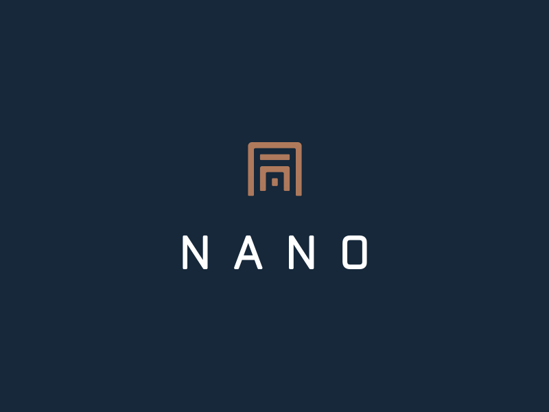 NANO - Icon branding copper icon identity logo nano negative space thick lines