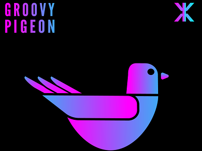 Groovy Pigeon album cover art branding design graphic design logo typography