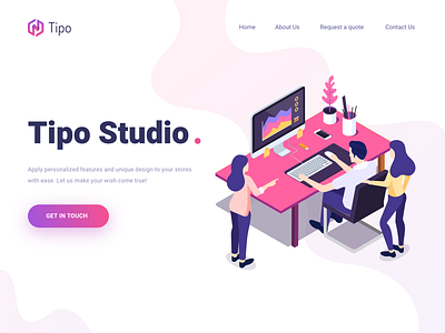 Tipo Landing Concept icon illustration landing page shopify ui ux