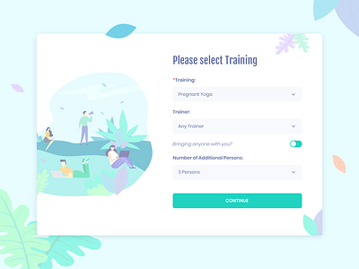 Booking Form form field illustration ui ux web design