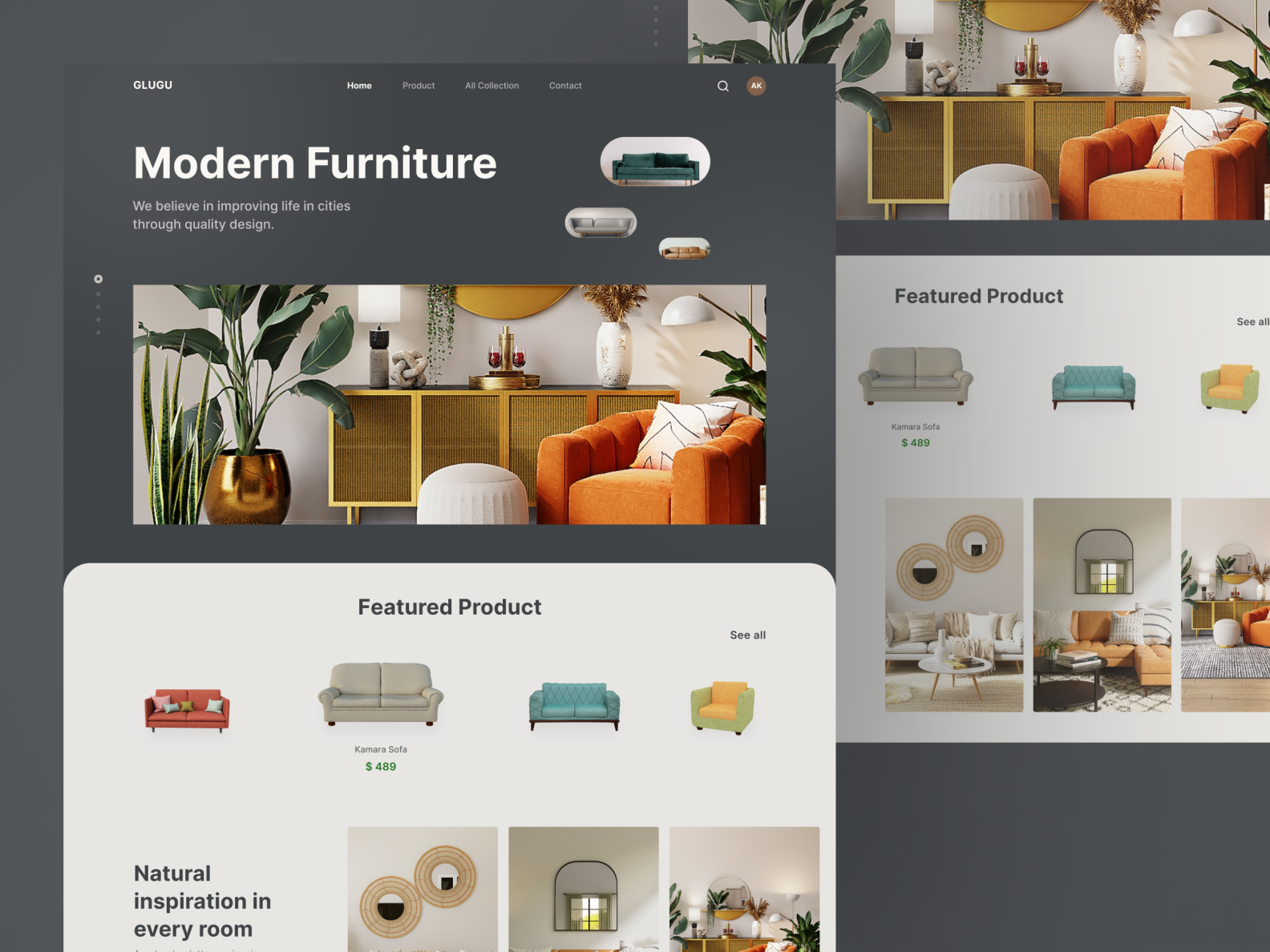 Glugu - Furniture Landing Page Website by Ari Kusprawanto on Dribbble