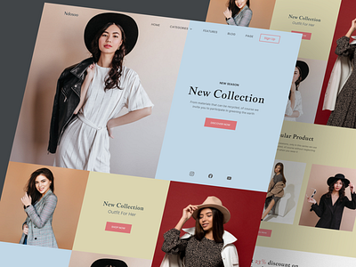 Ndosoo - Fashion Landing Page clothes collection fashion landingpage minimalsm modern new online store outfit streetware ui design web woman