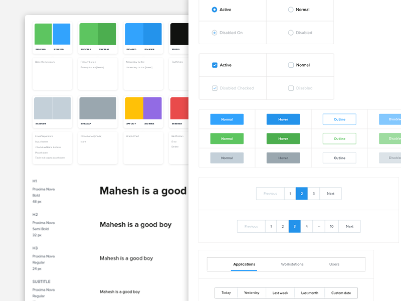 Style guide by Mahesh V V on Dribbble