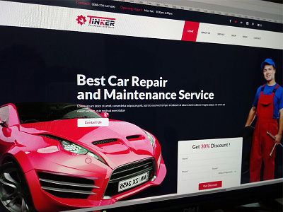 WIP Car Repair And Maintenence Service auto car rental car repair landing repair servicing shop ui ux wash website