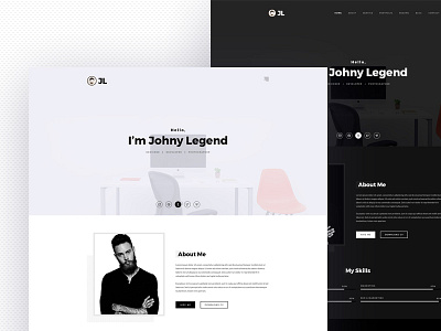 Johny Personal Portfolio Resume Template agency clean cv creative cv landing page minimal minimal portfolio portfolio resume ui ux webdesign