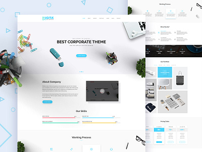 Digita Corporate Business Template Concept agency clean consulting corporate corporate business creative digital finance minimal trend