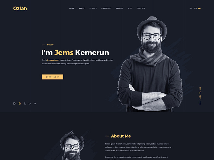 Personal Portfolio Website Concept Black by M S Newaz on Dribbble