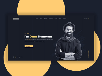 Personal Portfolio Website Concept Black