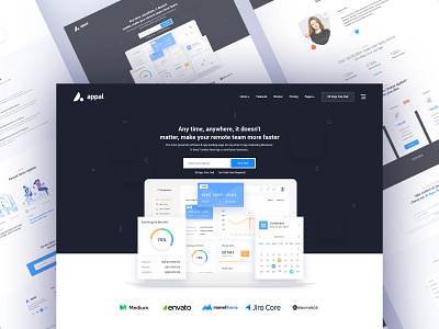 Landing Page Design for a Software Company 2019 trend agency animation app branding flat illustration landing page marketing minimal software startup typography ui ui design uidesign ux website