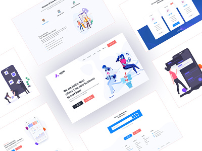 Landing Page Explanation for Mobile App Company 2019 trend agency animation app branding flat illustration landing page marketing minimal software startup typography ui uidesign ux uxdesign website