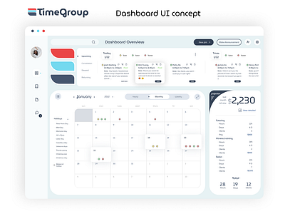 TimeGroup Concept Web UI Dashboard