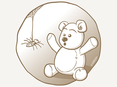 Spider party invitation cg circle handdrawn illustrator spider teddybear