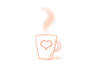 A Cup of LOVE coffee cup halftone java love mug