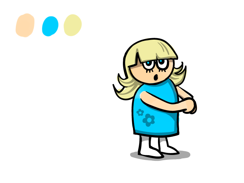 Alma bangs girl cartoon