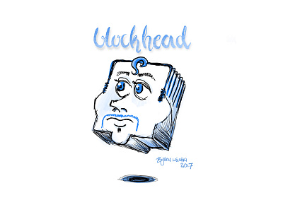 #onestacheaday 8 blockhead digital art moustache movember outlines stach