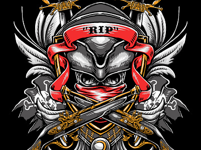 Rest In Pirate graphic design illustration pirate tshirt