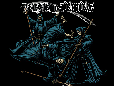 Break Dancing character graphic design illustration skull tshirt
