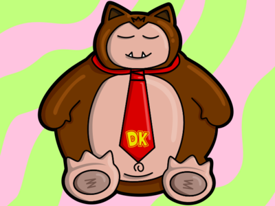 Sonkey Kong crossover donkey nintendo pokemon snorlax sticker