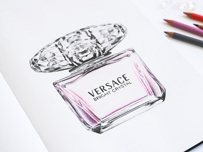 Versace Perfume Drawing art coloured pencil drawing perfume perfume bottle