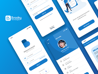 Brooky Chatbot app application chat chatbot design mobile app mobile application ui uiux