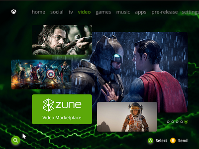 Xbox Concept Dashboard apps dashboard film games home music social tv ubisoft video xbox