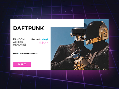 DaftPunk 80s burn buy card cd color fluo neon vinyl