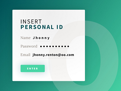 Personal ID color dailyui fluo id insert login personal start