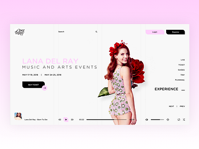 Lana Del Rey 2 color dailyui design element music muzli parallax shot site ui ux web