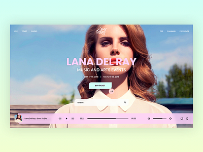 Lana Del Rey 3 color dailyui design element music muzli parallax shot site ui ux web
