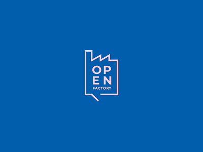 Open Factory branding flat font identity letters logo logotype paper simple type