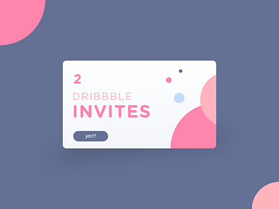 Two Dribbble Invites character illustration invitation invite thanks thankyou vector