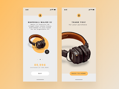 Marshall Major Black Headphones Product Page clean dailyui flat layout marketing mockup productpage typography ui ux web