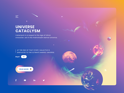 Universe Cataclysm app color dailyui dashboard gradient illustration landing muzli site web